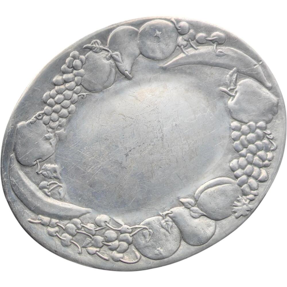 Vintage Wilton Armetale RWP Fruit Relief Oval Serving Platter Tray‎ Pewter Dish